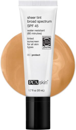 PCA SKIN Sheer Tint Broad Spectrum SPF 45 Tinted Face Sunscreen