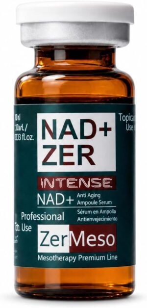 NAD+ZER Intense Anti-Aging Ampoule Serum - NMN, Niacinamide & Vitamin C - Deep Hydration, 1 Single Vial (0.33 fl oz)