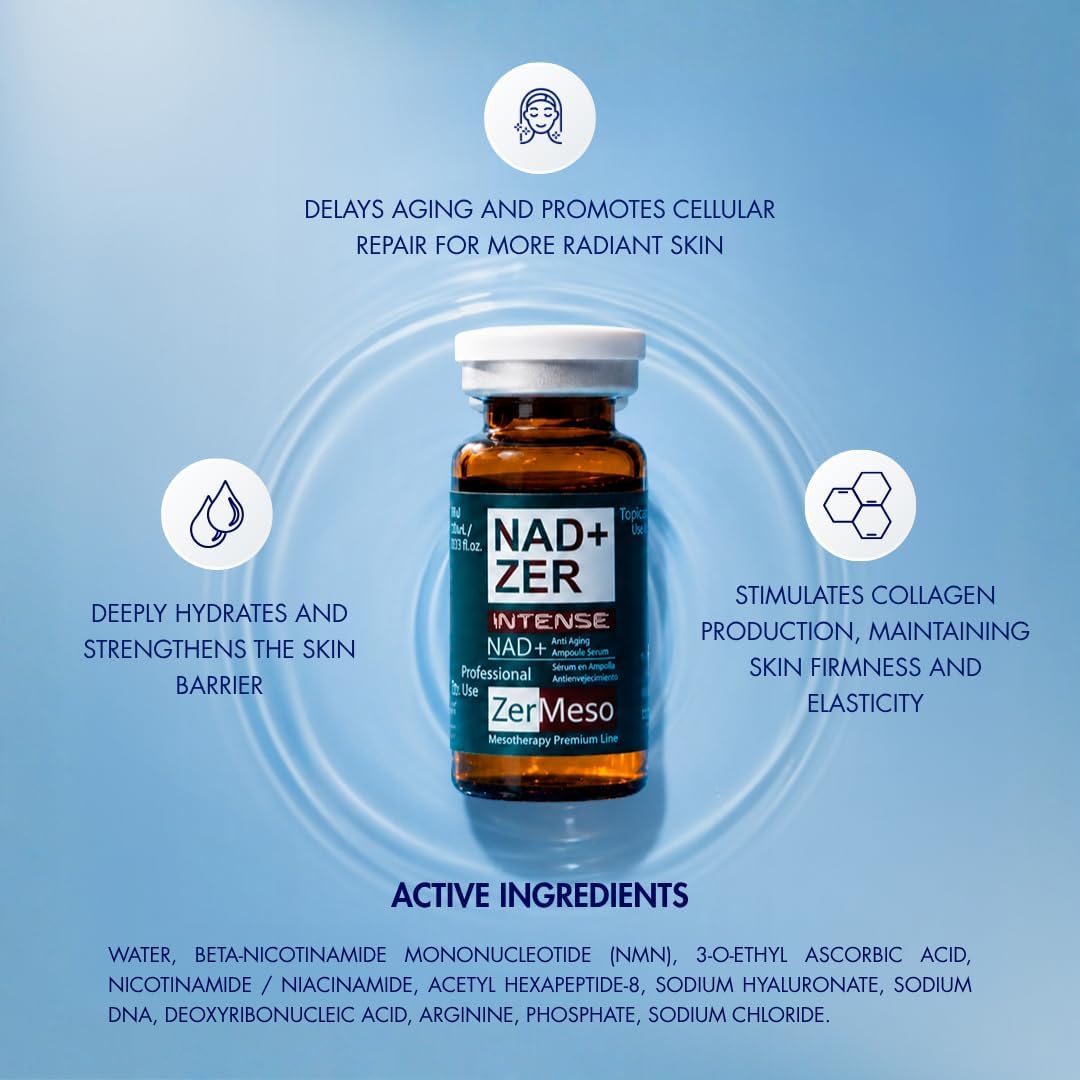 NAD+ZER Intense Anti-Aging Ampoule Serum - NMN, Niacinamide & Vitamin C - Deep Hydration, 1 Single Vial (0.33 fl oz) - Image 3