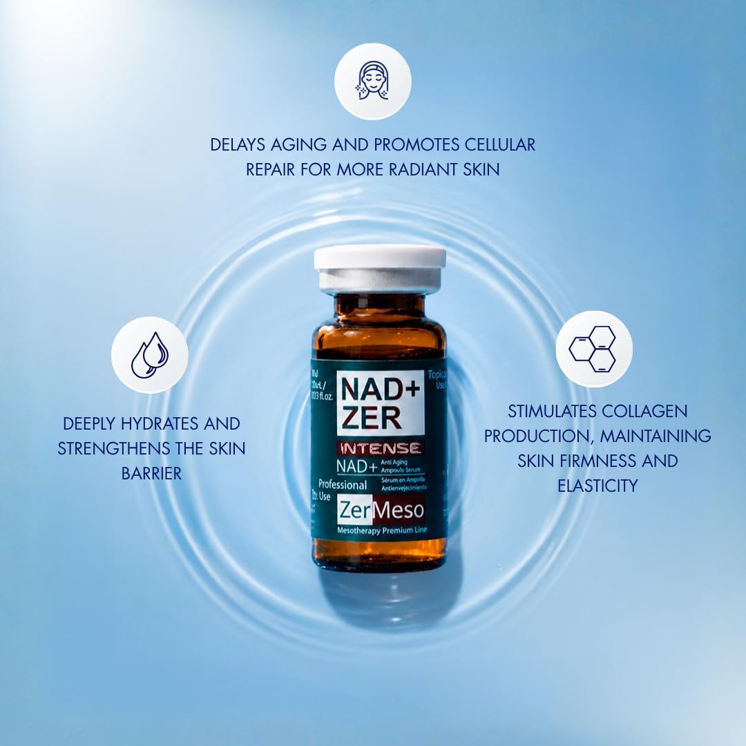 NAD+ZER Intense Anti-Aging Ampoule Serum - NMN, Niacinamide & Vitamin C - Deep Hydration, 1 Single Vial (0.33 fl oz) - Image 4