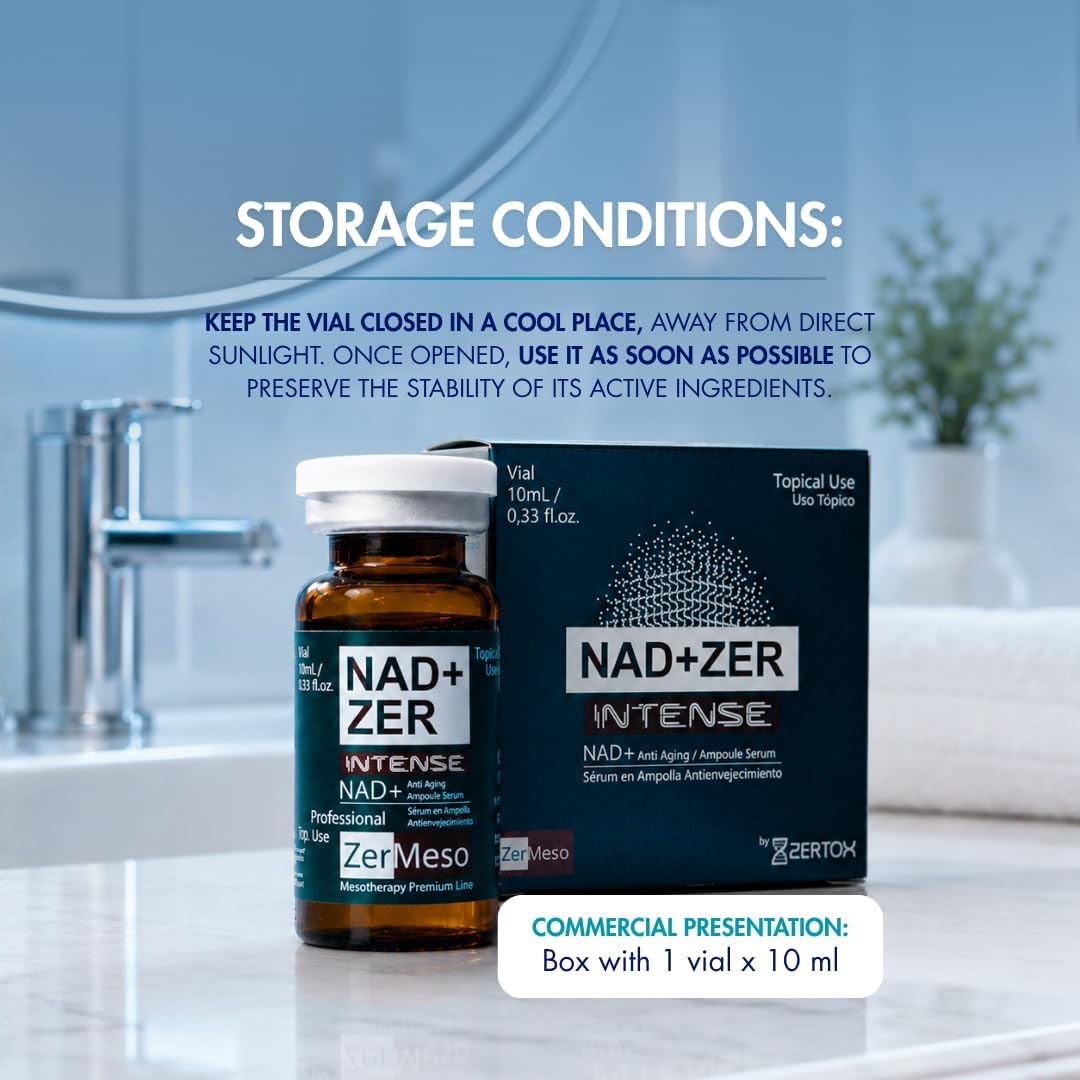 NAD+ZER Intense Anti-Aging Ampoule Serum - NMN, Niacinamide & Vitamin C - Deep Hydration, 1 Single Vial (0.33 fl oz) - Image 6